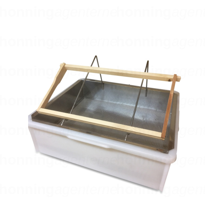 Proff. skrællebakke med holder, afsætning og drypbakke, rustfri